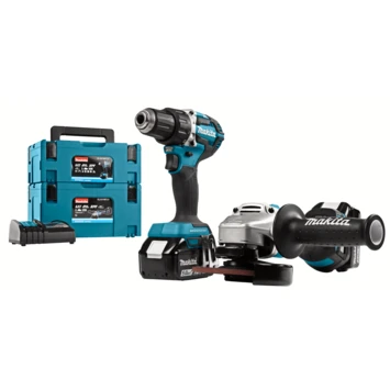 Makita 18V LXT Accuboormachine + Haakse Slijper Combinatieset (incl. 2 Accu's 5.0Ah + Lader) 1 Makita 18V LXT Accuboormachine + Haakse Slijper Combinatieset (incl. 2 Accu's 5.0Ah + Lader)