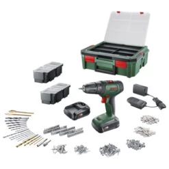 Bosch 18V Accuboormachine UniversalDrill Systeembox Met 241 Accessoires (incl. 2 Accu's 1.5Ah + Lader)