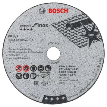 Bosch 5x Slijpschijf GWS 10,8, 76x1x10mm 1 Bosch 5x Slijpschijf GWS 10,8, 76x1x10mm