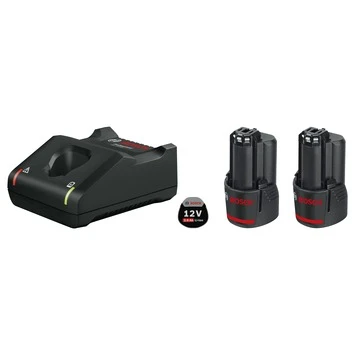 Bosch Professional Starterset 2 X GBA 12V 2.0Ah Accu + Oplader 1 Bosch Professional Starterset 2 X GBA 12V 2.0Ah Accu + Oplader