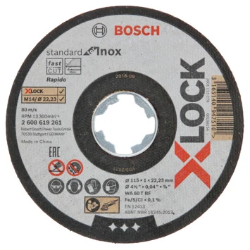 Bosch Prof X-Lock Doorslijpschijf 115mm 1mm 10-dlg 1 Bosch Prof X-Lock Doorslijpschijf 115mm 1mm 10-dlg