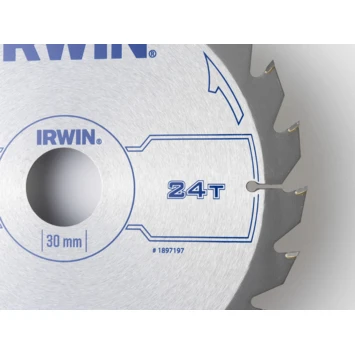 Irwin Cirkelzaagblad Ø184 Mm. Inclusief Reduceerringen Waardoor Geschikt Voor Asgat 16, 20 En 30 Mm, Vertanding 24T 2 Irwin Cirkelzaagblad Ø184 Mm. Inclusief Reduceerringen Waardoor Geschikt Voor Asgat 16, 20 En 30 Mm, Vertanding 24T - Afbeelding 2
