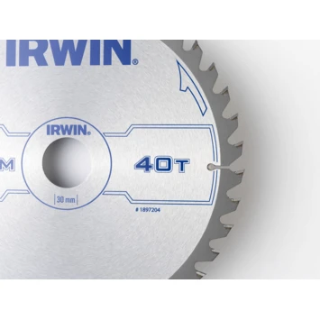Irwin Cirkelzaagblad Ø210 Mm. Inclusief Reduceerringen Waardoor Geschikt Voor Asgat 16, 20 En 30 Mm, Vertanding 40T 2 Irwin Cirkelzaagblad Ø210 Mm. Inclusief Reduceerringen Waardoor Geschikt Voor Asgat 16, 20 En 30 Mm, Vertanding 40T - Afbeelding 2