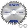 Irwin Cirkelzaagblad Ø190 Mm. Inclusief Reduceerringen Waardoor Geschikt Voor Asgat 16, 20 En 30 Mm, Vertanding 40T