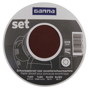 Gamma Schuurpapier Rond 115mm (7xK60-7xK80-7xK120-7xK180) 2 Gamma Schuurpapier Rond 115mm (7xK60-7xK80-7xK120-7xK180) - Afbeelding 2
