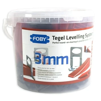 Foby Levelling Systeem Starterskit 3 Mm Met Clips, Spieën En Tang 1 Foby Levelling Systeem Starterskit 3 Mm Met Clips, Spieën En Tang